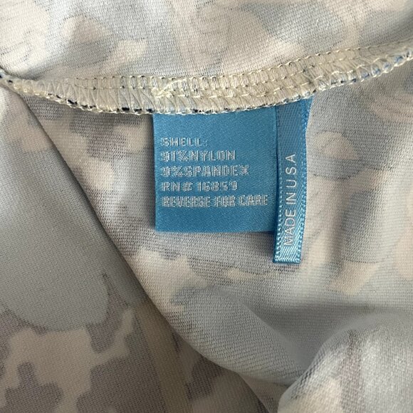 J. Mclaughlin Catalina Cloth‎ Top Womens Large Blue Floral Blouse 3/4 Sleeve Tee - Picture 9 of 13